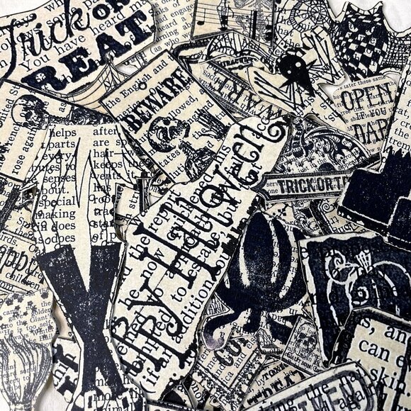 Lot 45 Halloween Ephemera Craft Die Cuts mq Junk Journal Scrapbooking Book Page - Picture 4 of 6